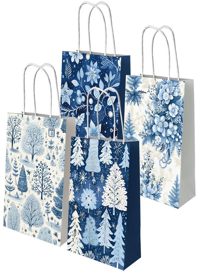 YTGUVBK Blue Christmas Decorations Gift Bags, 12 Pack Christmas Gift Bags with Handles Reusable Winter Party Favor Treat Bags Snack Cookie Bags for Winter Holiday Xmas Party Supplies - Image 1